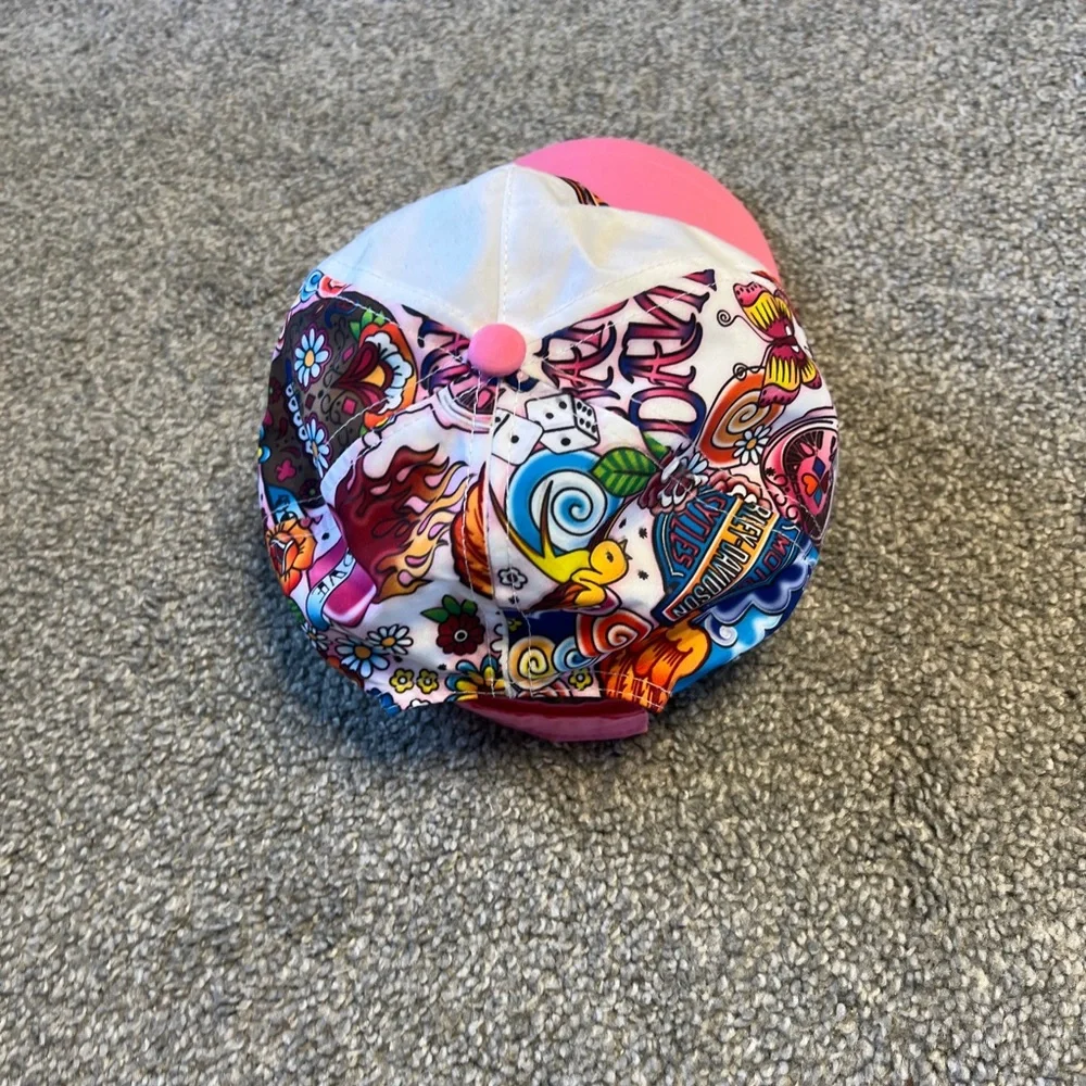 Harley-Davidson‎ hat baby girls pink white cap biker grunge logo streetwear